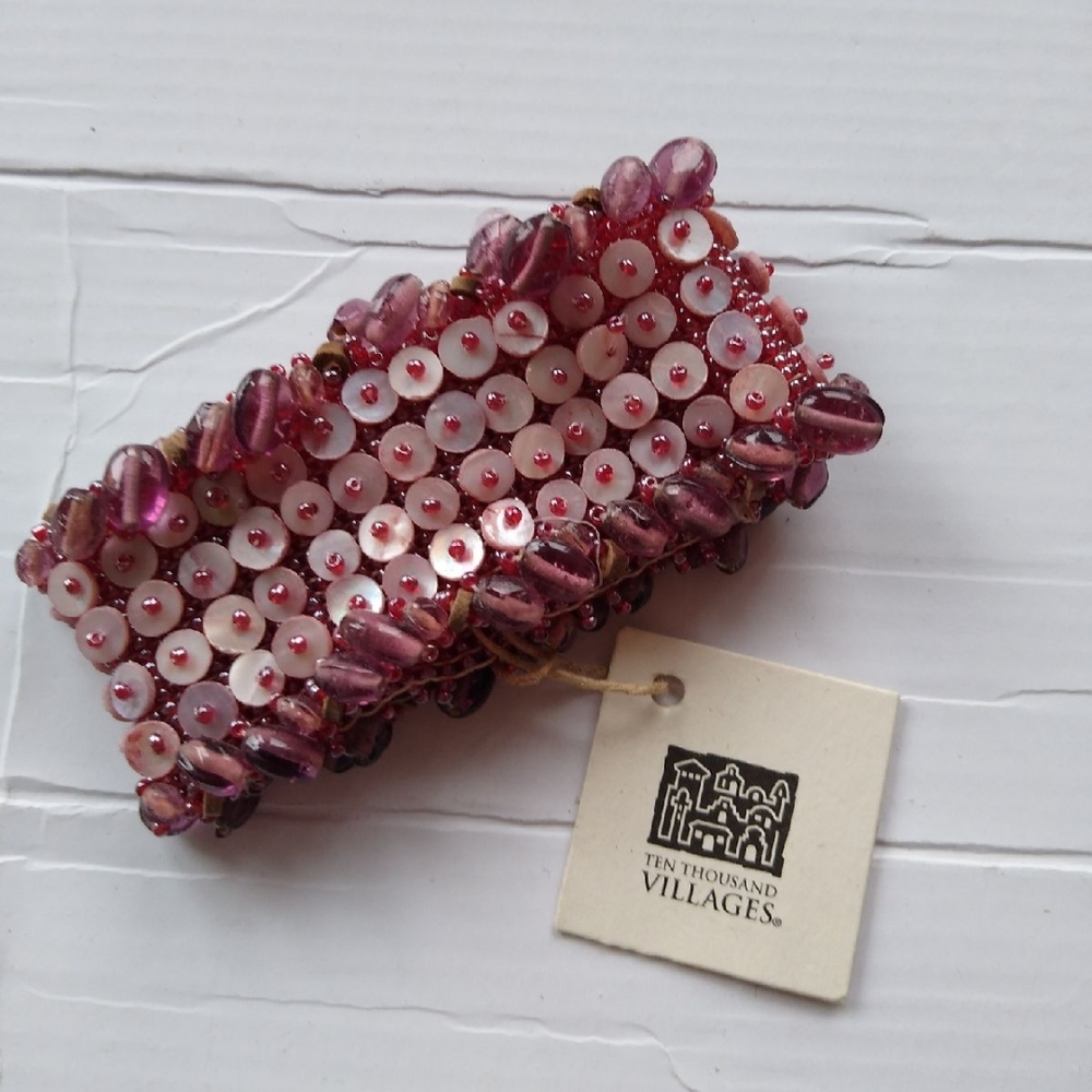 Ten Thousand Beaded Bracelet in Red and Purple